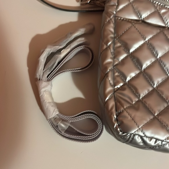 MZ Wallace Crosby Go Crossbody Bag Matte Silver - Picture 3 of 4